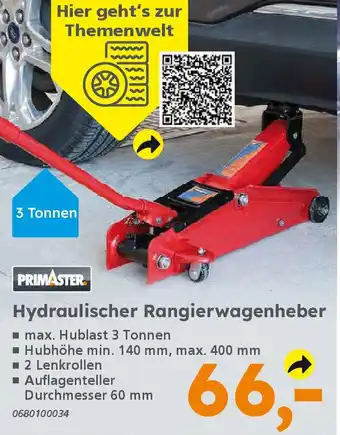 Globus Baumarkt PRIMASTER Hydraulischer Rangierwagenheber Angebot