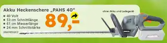 Globus Baumarkt PRIMASTER Akku Heckenschere „,PAHS 40" Angebot