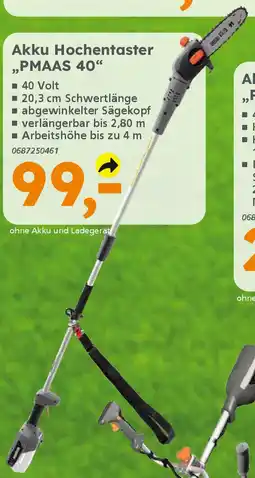 Globus Baumarkt PRIMASTER Akku Hochentaster „PMAAS 40" Angebot