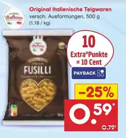Netto Marken-Discount Mondo Italiano Original italienische Teigwaren Angebot