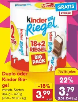 Netto Marken-Discount Ferrero Kinder Riegel Big Pack Angebot