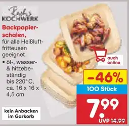 Netto Marken-Discount Kochwerk Backpapierschalen Angebot