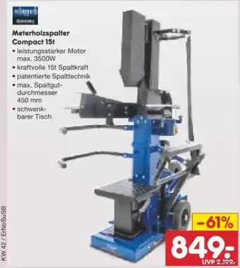 Netto Marken-Discount Scheppach Compact 15T Meterholzspalter Angebot
