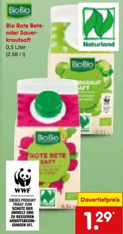 Netto Marken-Discount BioBio Bio Rote Bete Saft Angebot