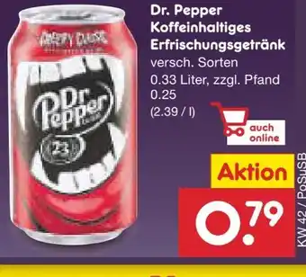 Netto Marken-Discount Dr. Pepper Erfrischungsgetränke Angebot