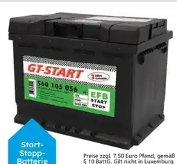 Globus Baumarkt GT-Start Starterbatterie EFB Angebot