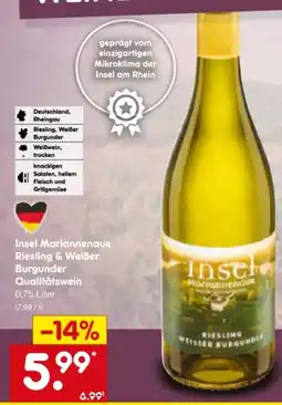 Netto Marken-Discount Schloss Reinhartshausen Insel Mariannenaue Riesling & Weißer Burgunder Angebot