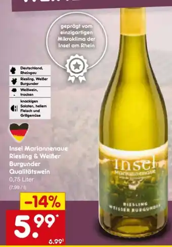 Netto Marken-Discount Schloss Reinhartshausen Insel Mariannenaue Riesling & Weißer Burgunder Angebot