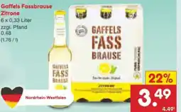 Netto Marken-Discount Gaffels Fassbrause Zitrone Angebot