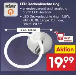 Netto Marken-Discount Star-Q LED Deckenleuchte ring Angebot