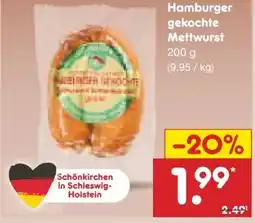 Netto Marken-Discount Pfeifer's Probsteier Hamburger Gekochte Mettwurst Angebot