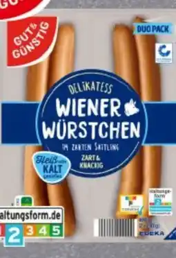 Edeka Gut & Günstig Delikatess Wiener Würstchen Angebot