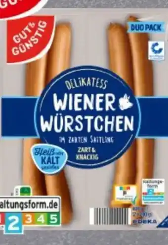 Edeka Gut & Günstig Delikatess Wiener Würstchen Angebot
