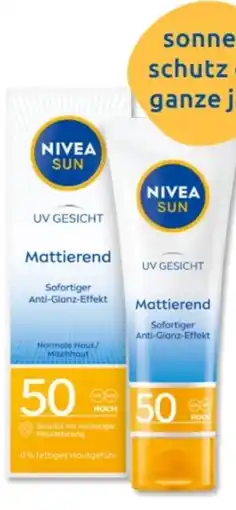 Budni Nivea Sun Gesichtscreme mattierend LSF50 Angebot