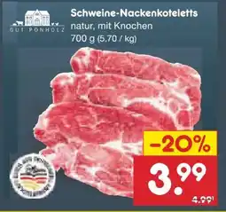 Netto Marken-Discount Gut Ponholz Schweine-Nackenkoteletts Angebot