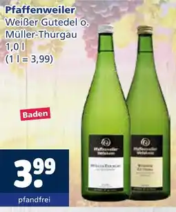 Getränkewelt Pfaffenweiler weißer gutedel o. müller-thurgau Angebot