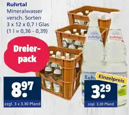 Getränkewelt Ruhrtal mineralwasser dreierpack Angebot