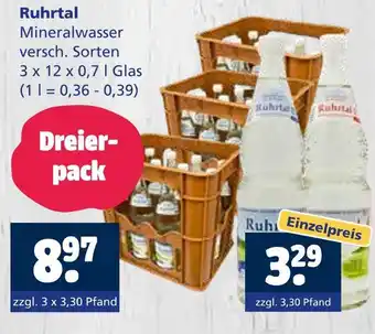Getränkewelt Ruhrtal mineralwasser dreierpack Angebot