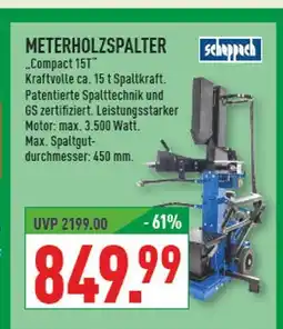 Marktkauf Scheppach meterholzspalter compact 15t Angebot