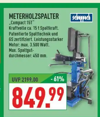 Marktkauf Scheppach meterholzspalter compact 15t Angebot