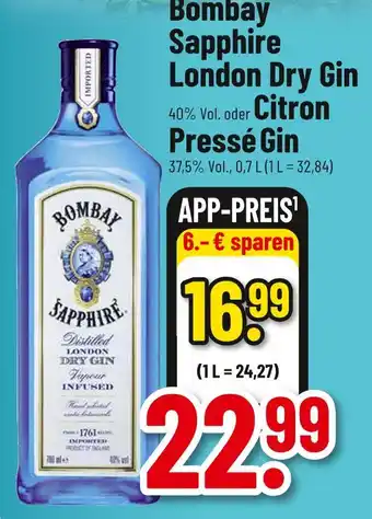 trinkgut Bombay sapphire london dry gin Angebot