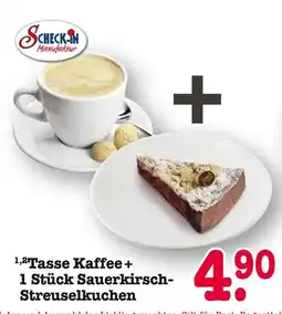 E-Center Check-in manufaktur 1 tasse kaffee + 1 stück sauerkirsch-streuselkuchen Angebot