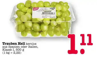 E-Center Trauben hell kernlos aus spanien Angebot