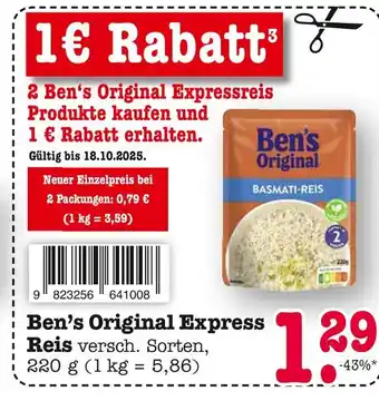 E-Center Ben's original 1 € rabatt Angebot