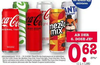E-Center Coca-cola auch zero, mezzo mix, fanta und weitere sorten Angebot