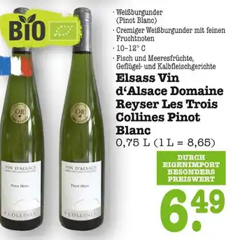 E-Center Elsass vin d‘alsace domaine reyser les trois collines pinot blanc Angebot