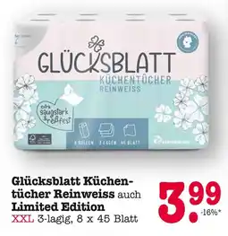 E-Center Glücksblatt küchentücher reinweiss auch limited edition Angebot