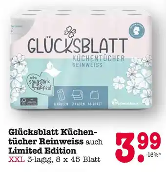 E-Center Glücksblatt küchentücher reinweiss auch limited edition Angebot