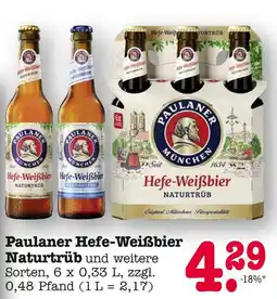 E-Center Paulaner hefe-weißbier naturtrüb Angebot