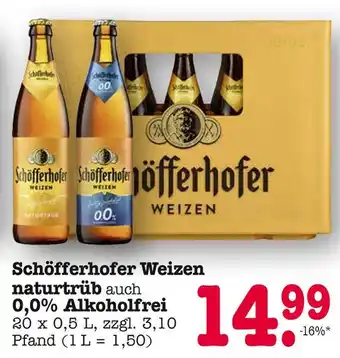 E-Center Schöfferhofer weizen naturtrüb Angebot