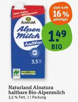 tegut Alnatura naturland alnatura haltbare bio-alpenmilch Angebot
