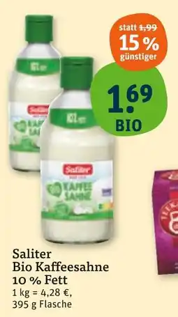 tegut Saliter bio kaffeesahne Angebot
