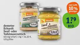 tegut Demeter erhardt senf- oder tafelmeerrettich Angebot