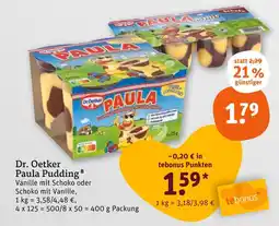 tegut Dr. oetker paula pudding vanille mit schoko Angebot