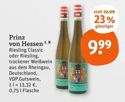 tegut Prinz von hessen riesling classic Angebot