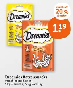 tegut Dreamies dreamies katzensnacks Angebot