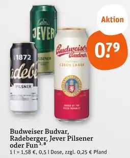 tegut Budweiser budvar radeberger, jever pilsener oder fun Angebot