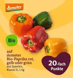 tegut Demeter bio-paprika rot, gelb oder grün Angebot