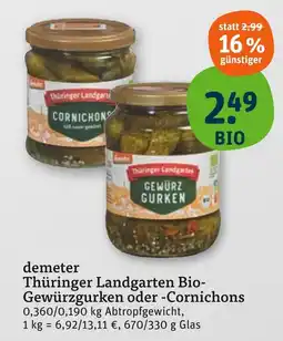 tegut Demeter thüringer landgarten bio-gewürzgurken Angebot