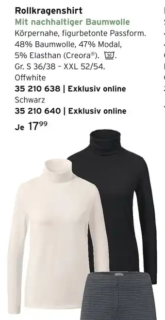Tchibo Rollkragenshirt offwhite oder schwarz Angebot