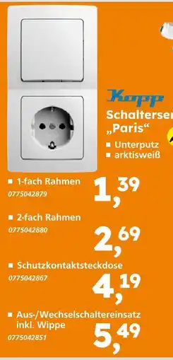 Globus Baumarkt Kopp schaltersystem 'paris' 1-fach rahmen Angebot