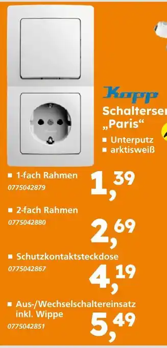 Globus Baumarkt Kopp schaltersystem 'paris' 1-fach rahmen Angebot