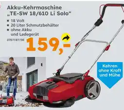 Globus Baumarkt Akku-kehrmaschine te-sw 18/610 li solo Angebot