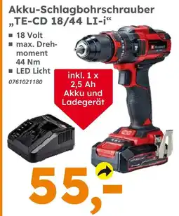 Globus Baumarkt Akku-schlagbohrschrauber te-cd 18/44 li-i Angebot