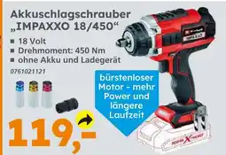 Globus Baumarkt Akkuschlagschrauber impaxxo 18/450 Angebot