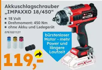 Globus Baumarkt Akkuschlagschrauber impaxxo 18/450 Angebot